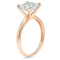 1. CT sjajan princezoni izrez simulirani dijamant 14k Rose Gold Solitaire prsten SZ 7.25