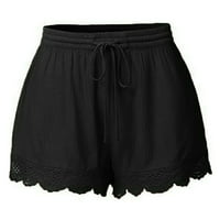 Plus size Žene Ležerne prilike pamučne kratke hlače Comfy elastični šarki elastične strugove Ljeto Povucite