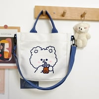 Dame Canvas Jednokratna slatka torbica za torbu za ramena Mala kvadratna torba medvjed
