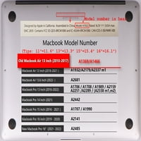 Kaishek Hard Case Shell pokrivač samo kompatibilna stara verzija MacBook Air 13 bez dodira bez USB-C modela: A1466