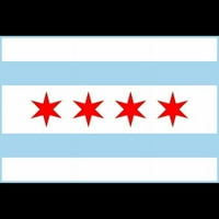Cafepress - Grad Chicago Zastava - Muške tamne pidžame