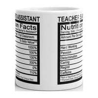 Nastavnička pomoćnica za prehrambene činjenice kafi čaj keramički šalica uredski radni kup poklon 15oz