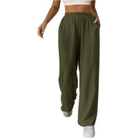 Durtebeua Casual Comfy High Struk hlače Ženske pantalone plus veličina zelena
