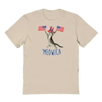 Americana Meowica zastava Grafički pijesak Muška pamučna majica