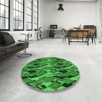 Ahgly Stroj firme koji se može prati u zatvorenom krugu tranzicijske duboke smaragdne zelene prostirke zelene površine, 5 'krug