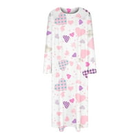 Lastsoso ženski Ljubav Heart Shop Maxi Duga haljina Grafički dugi rukav Shift haljine Ležerne prilike