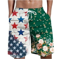 Muški američki kupaći kostimi za stalak za trke za patchwork hlače džep elastične pantalone na plažu