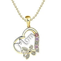 Mothers pokloni, modni ženski poklon stil leptir ljubavi ogrlica privjesak ogrlice Srčani poklon na