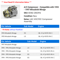 C kompresor - kompatibilan sa - Mitsubishi Mirage 1996
