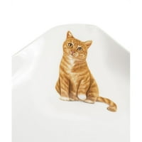 Portret za kućne ljubimce Bijela porculanska četvrtasta ploča - volim narančaste tabbies