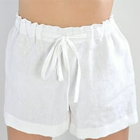 Kratke hlače za žene, ljetni kratke hlače sa visokim strukom Atletski kratke hlače za damu bijela 14