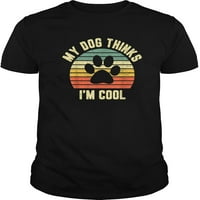 Moj pas misli da sam cool ljubitelj pas retro crna štampana majica Ljetni casual kratkih rukava Tee