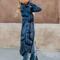 Ženske kamuflage dugih rukava jakne V izrez otvoreni prednji kardigani džemperi casual coats blue xxl