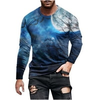 Muški dugi rukav TEE 3D Print Pulover Slim Fit Crewneck Majica Workout Gym bluza Jesen Trendy Comfy