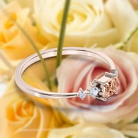 Minimalistički prsten 0. Karatni princezoni morgatit i dijamantni prsten za angažman dijamant, dainty