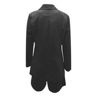 Kratke hlače za žene, postavlja čvrsto trodijelno odijelo sa jaknom od vest za jaknu kratke hlače za teen djevojke crne 14
