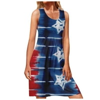 Haljine na plaži za žene Trendy 4. jula Američka zastava Print Patriotska haljina Holiday Boho tenk