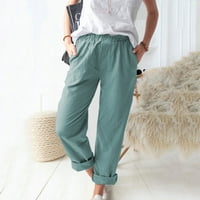 Cofeemo ženske ležerne džepove čvrstih boja elastični struk Udobne ravne hlače