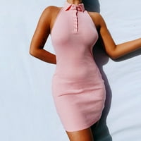 XYSAQA haljine Maxi haljina za žene Ženska modna casual Solid Color Sexy Slim bez rukava haljina bez