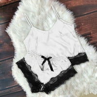 Seksi čipka Sil Satin pidžami CAMI donje rublje PJS Spavaće salon salona za spavanje modernog poklona za žene Bijeli XXL