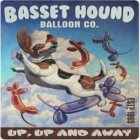 Basset Hound Balloon Vintage Retro Kolekcionarni limenki Zidni ukras za ukrašavanje postera Početna