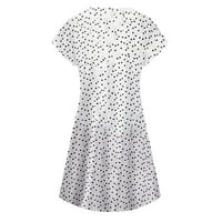 Plus size Žene Ljeto Ležerne prilike Haljine Labavi obični spremnik V-izrez kratki rukav ravna haljina, poklon na klirensu, bijeli, XL