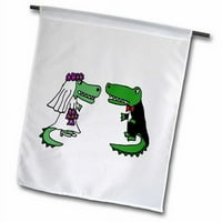 3drose smiješna aligator mladenka i mladoženja vjenčana crtana poliester 1'6 '' 1 'baštava zastava