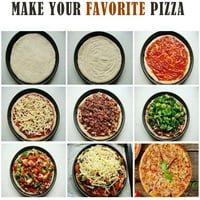 Pizza Crissper PAN, Carbon Steel, Ne-Stick, Trajalica za pica sa rupama, okrugla za kućnu kuhinju