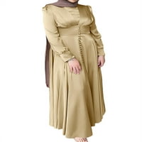 Ženske haljine muslimanske islamske čvrste boje kaftane haljine duge maxi haljina