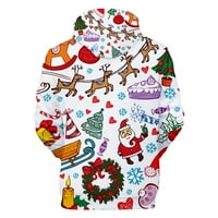 Božićni duksevi sa kapuljačom, pamučni mekani smiješni kapuljač kapuljača za žene djeca
