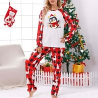 Božićne pidžame za obitelj dqueduo božićne modne žene mama tiskane top + hlače Porodična podudaranja