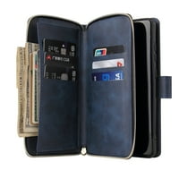 Samsung Galaxy A 5G novčanik, Dteck, FOLIO FLIP kože [Zipper džep] [Zipke remen] [Kickstand] [Magnetsko zatvaranje] [Slots Card] za Samsung Galaxy A 5G 4G, plava
