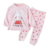 Fattazi Girls Mekane pidžame Toddler crtani printira dugih rukava Kid odjeća za spavanje