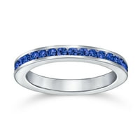 Plavi sloj CZ CZN Postavite vječni prsten za prsten safir Sapphire