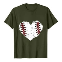 Zunfeo Ljetni vrhovi za žene - bejzbol tiskani kratki rukav bljesak pick pulover T košulje Comfy Loose