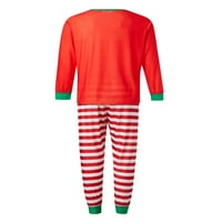 Crvena podudarna porodična pidžama postavila je božićne PJS za spavanje s dugim rukavima