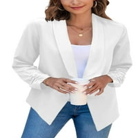 Abtel Women Revel Blazer Solid Boja Blazers Fall Jacket Coat Ladies Slim Fit Office odijelo bijelo m