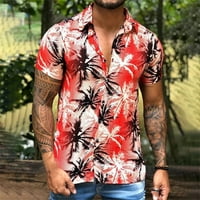 Zermoge Tee majice za muškarce plus veličina zazor muške rever havajske majice s labavom majicom kratkih