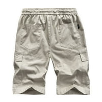 Stamzod Cargo Hlače za muškarce Ležerne prilike Casuflage Panel Sportski džep Teretne hlače Pamuk obrezane kratke hlače Bež xxl