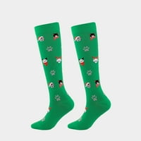 Muškarci i žene Kompresionirajte čarape Calf koljeno visoke božićne čarape za čišćenje čarape za toplu