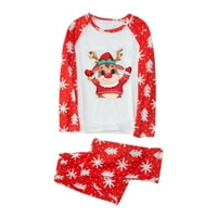 Porodica Miyanuby Božićne PJS Podešavanje letelica Santa Print Tops i Snowflake Hlače Holiday Xmas Sleep