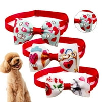 Bigstone Pet Crt Bow Love-Hearts Decor Decor Dodatna oprema Podesivi psi mačke kravata za vrat na koštini