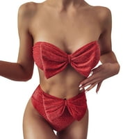 Novi europski i američki kupaći kupaći kostim ženski svijetli svileni split bikini obrišite grudi