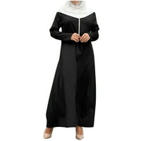 Ljetna haljina za žene, ženske ljetne haljine za žene muslimanske patentne patentne pauze, dugih rukava
