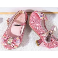 Avamo djeca princeze cipela sjajne haljine cipele luk mary jane sandale školske performanse udobnosti blistavog ružičaste boje 8c