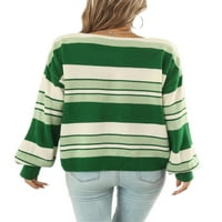 Glonme zimski topli džemper za žene casual chic skakač vrhovi labavi pulover s dugim rukavima zeleni