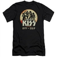 Trevco KISS254-PSF- KISS & 1973- Print odraslih premium platnene majice Slim Fit majica, crna - 2x