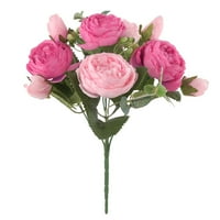 YubnLvae ukrasi umjetni božurski cvijeće ruže vjenčani buketi cvjetni ružini cvijet svilena cvijeta