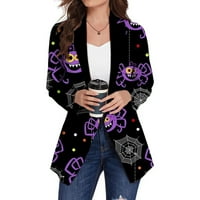 Blazer za ženske prodajne klirence Halloween bundeve Ghost Cat Bat Jacke Casual dugi rukav Kardigan