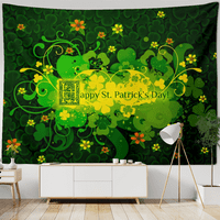 Dan svetog Patrika Tapisery Green Style Print Walking Viseći tapiserije za ljubitelje spavaće sobe St.